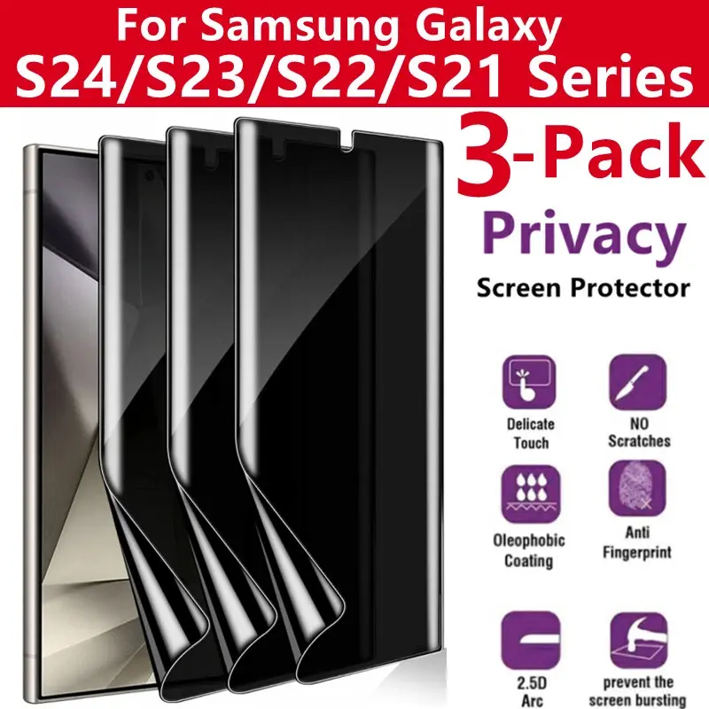 3-Pack Anti-Spy Privacy Hydrogel Screen Protector For Samsung S25 Ultra Plus S24