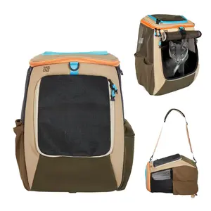 Travel Cat Backpack Carrier - The Navigator Convertible Pet Carrier Backpack - Cat Carrier Backpack with Fully Ventilated Mesh