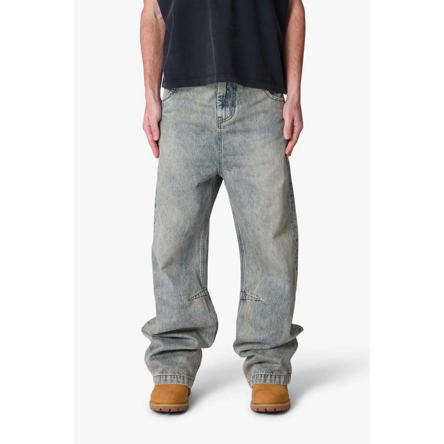 mnml Baggy Moto Denim - Vintage Blue