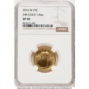 Modern Bullion Coins (2016-W 25C Standing Liberty 100th Anniversary Gold Centennial  Brown Label)