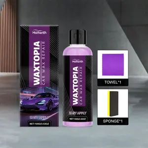 Waxtopia Car Wax Repair Spray - Scratch Remover & Paint Restorer, Quick Fix for Minor Scratches Swirls, Restores Gloss & Shine, Easy Apply with Towel & Sponge 100g/3.53oz