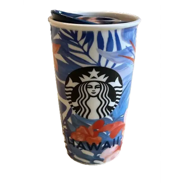 Starbucks 2015 Hawaii Hibiscus Flower Dot Collection Tumbler - 12 oz (New in Box)