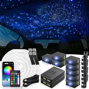 Split Starlight Headliner Kit - 300pcs-1200pcs 0.02in 4.9ft Fiber Optic RGBW Star Lights Starlight Car Roof  16W Engine Easy to Hide,Flexible Wiring,APP/Remote Control for Car Roof Ceiling, Led Lights, Fiber Optic Light Ceiling