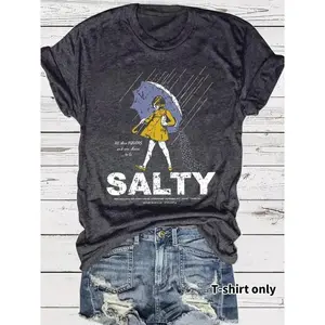 Salty Morton Salt Girl Parody T-Shirt | All These Fluoroids Sarcasm Graphic | Vintage Distressed Print | Funny Sarcastic Tee