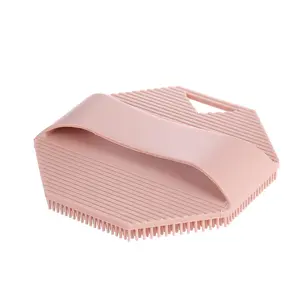 Food-Grade Soft Silicone Body Scrubber Shower Brush Handheld Cleansing Skin Brush, Gentle Exfoliating and Lather Well