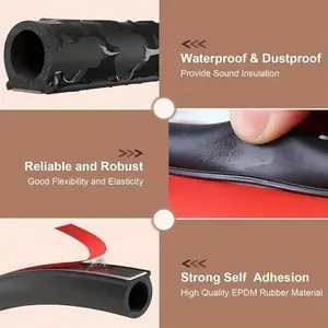 P Z D shape type 2 Meters Car Door Seal Strip EPDM Rubber Noise Insulation Sealing strip Door insulation tape
