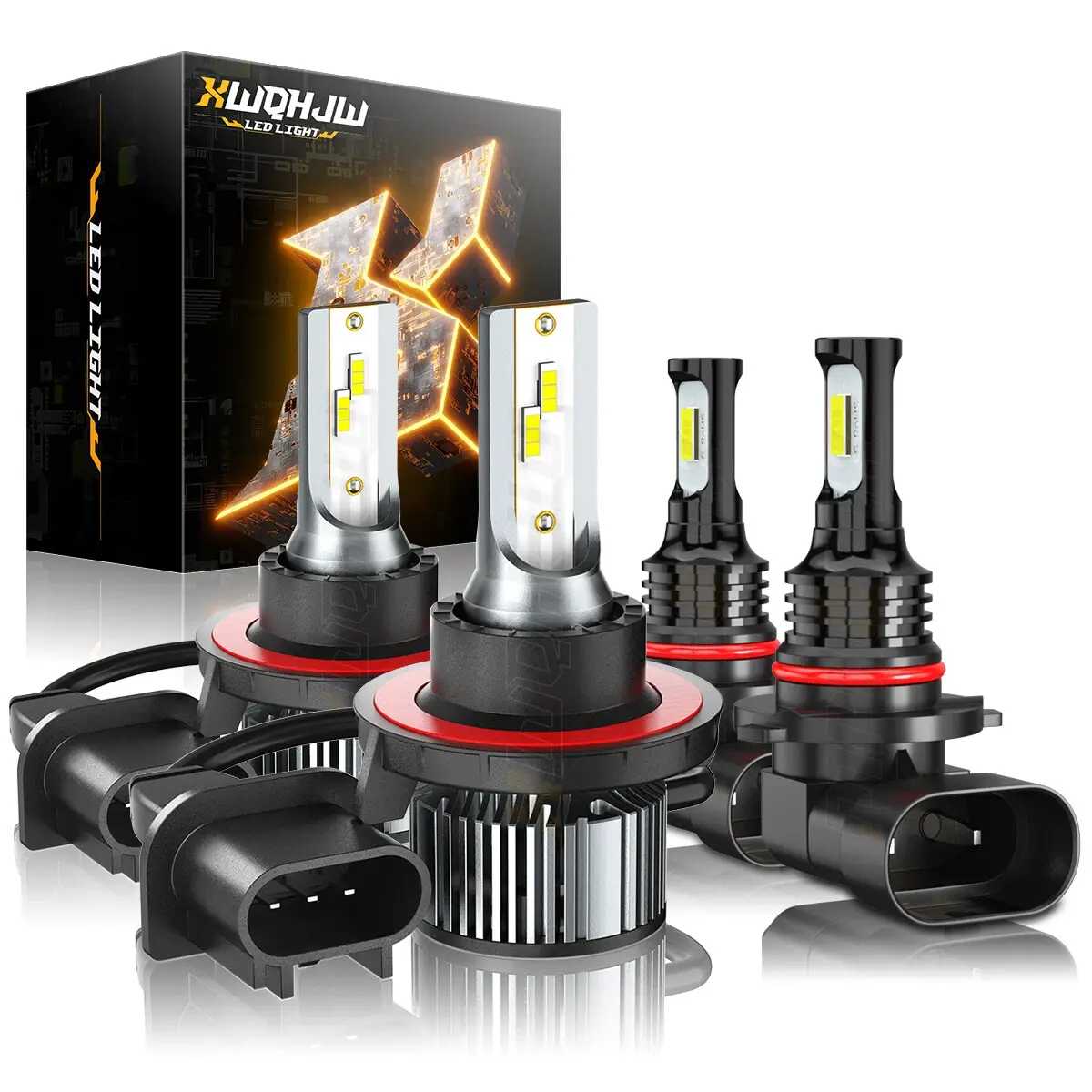 For Ford F150 2005-2014 White LED Headlight High Low + Fog Light Bulbs Combo 4x Vehicle Led Drl Replacement