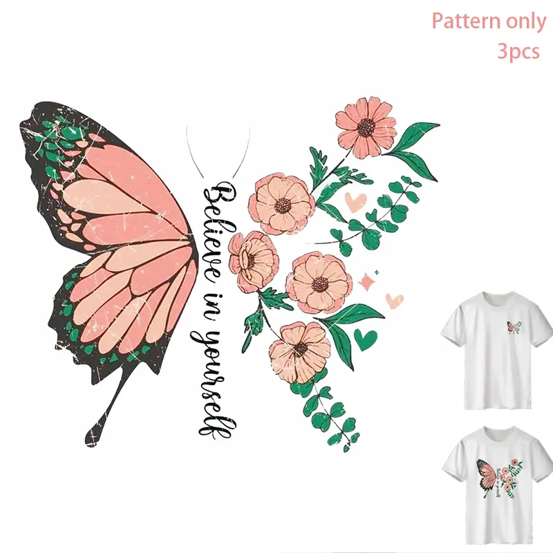 "Believe in Yourself" Heat Transfer Vinyl - DIY Clothing Iron-On Decal, Durable PVC, Washable, for T-shirts, Jeans, Hoodies, Backpacks, Fashion Design, Creative Apparel Accessory, Pattern Only
