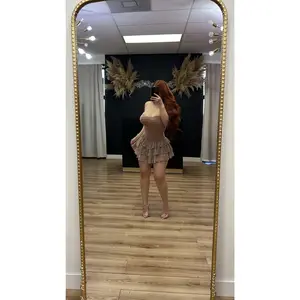 Clarissa ruffle lace dress- Brown