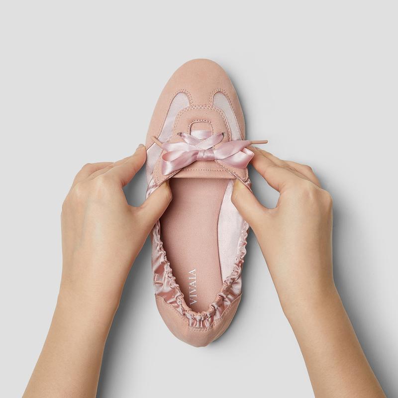 VIVAIA Women’s Round-Toe Satin Sneakerina Sneakers: Elastic No-Rub Back & Anti-Slip Heel, Ultra-Lightweight 169g Ballet Flats, Durable Grippy Outsole & Suede-Like Insole for All-Day Comfort （YANKA)