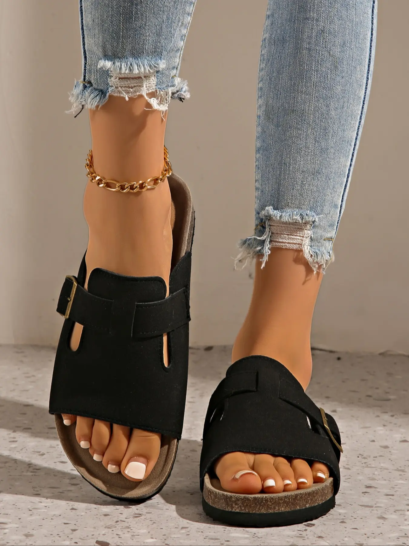 Women's Retro Leopard Print Sandals, PU Leather Buckle Flat Slippers, Comfortable Soft Rubber Sole Non-Slip Beach Shoes, Boho Style, Open Toe Shoes, Backless Slipper Sandals, Boho Style Slides