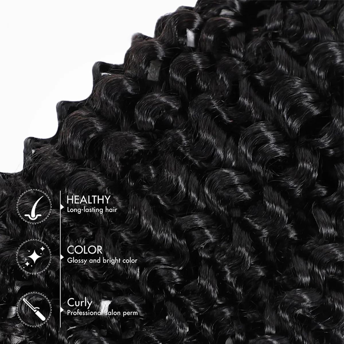 ISEE HAIR Crochet Hair Deep Wave Human Hair Extensions Miracle Knots Friendly for Boho Braids – Defined Curls Pre-Separated 50g/Pack (32-38 Strands Per Pack）4-5 Packs for Full Head, Protective Hairstyles For Black Women#greenish#TikTokShopSpringGlowUp