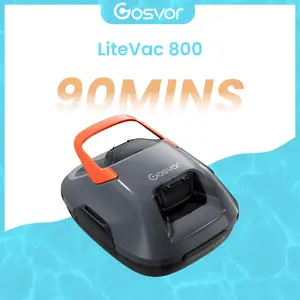 【Flat Bottom ONLY】Cordless Robotic Pool Cleaner, Lasts 90 Min, Automatic Vacuum for Above-Ground Pools up to 860 Sq.ft, Pool Vacuum, Portable, Self-Parking #smartliving