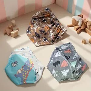 3pcs Baby Potty Training Pants, Cute Animal Print, Washable Leak-Proof Cloth Diapers, Thickened Liners, Easy Replacement, Multiple Styles