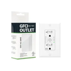 1-Pack 20 Amp GFI Electrical GFCI Outlet Self-Test Tamper Resistant (TR) Weather Resistant (WR) Ground Fault Receptacle with LED  UL Listed Standard Wall Plate Included White
