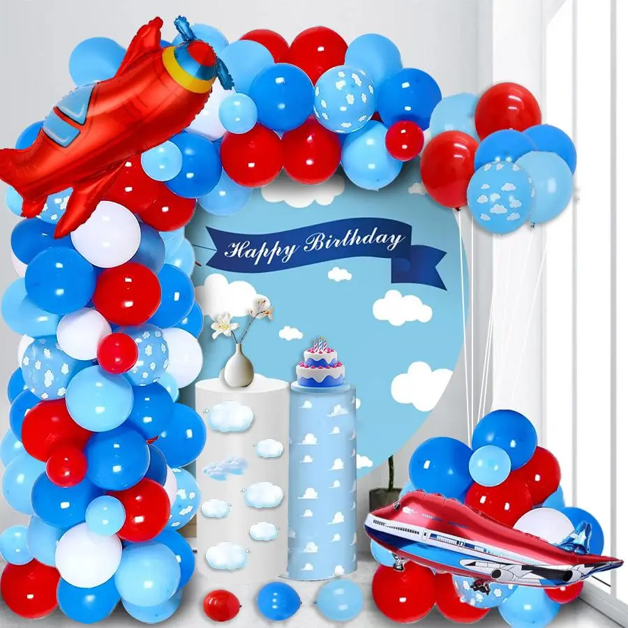 Airplane Theme Balloon Arch Kit, Mixed Color Balloon Set, Balloon Decorations Kit, Balloon Arches Decorations, Balloon Garland Arch Kit for Birthday Party Decoration, Party Supplies, Latex Balloons