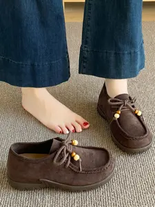 Women's Fall New Anti-Slip Kangaroo Shoes, Versatile Outdoor Wear, Faux Suede Material, Comfortable Slip-On Design, Perfect for Daily Use