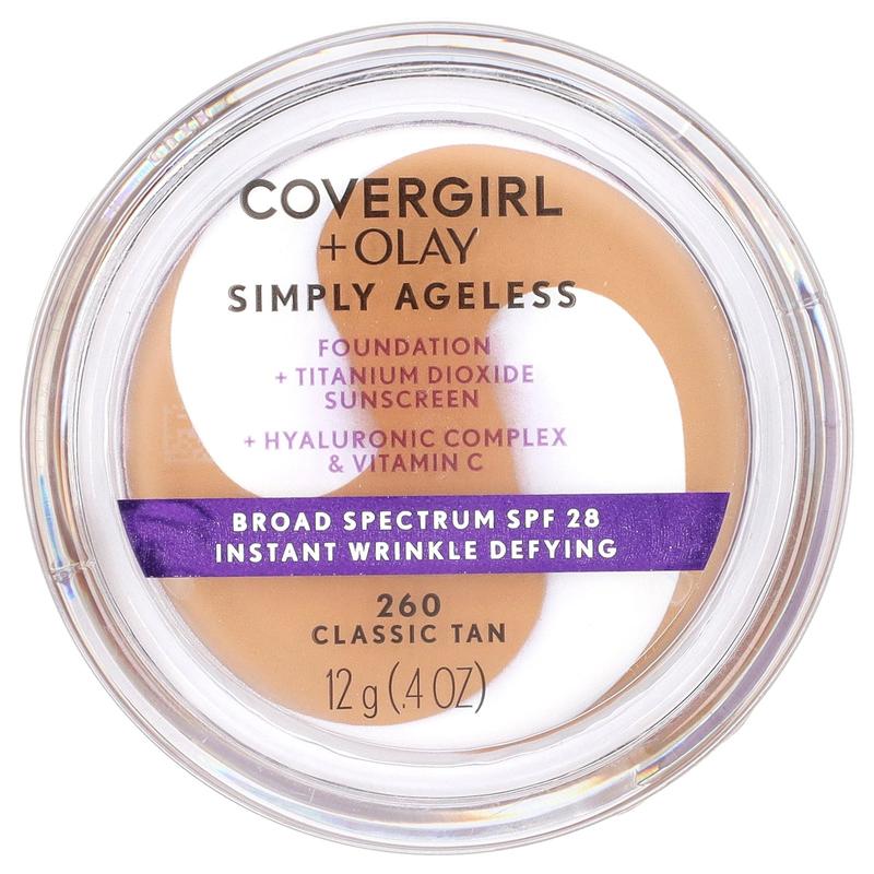 Covergirl Olay Simply Ageless, Foundation, SPF 28, 260 Classic Tan, 0.4 oz (12 g)