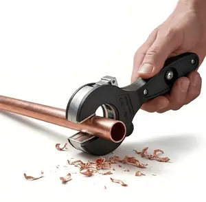 Ratchet Pipe Cutter Tool, 2 in 1 One Hand Quick Cutting, Cuts Stainless Steel Copper Aluminum, Suitable for Home Work, 5/16-1-1/8 Inch, Hardware