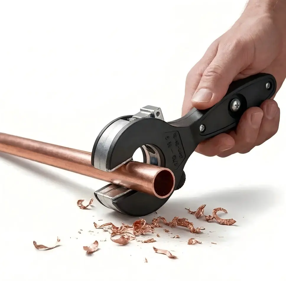 Ratchet Pipe Cutter Tool, 2 in 1 One Hand Quick Cutting, Cuts Stainless Steel Copper Aluminum, Suitable for Home Work, 5/16-1-1/8 Inch, Hardware