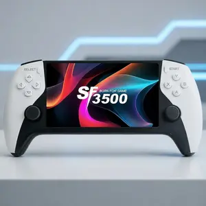 SF3500 Retro Handheld Game Console - Performance Upgrade: A handheld game console with a HD 5.5-inch IPS screen, featuring multiple games, classic video game support for TV connection, 14+ emulators, and 5-hour battery life.