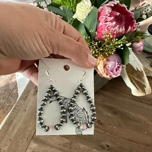 Navajo Sterling Silver & Pink Opal Beaded Earrings