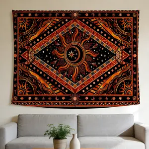 Sun and Moon Celestial Tapestry - Mystical Bohemian,Cosmic Style Wall Hanging,Suitable for Home Decor,Valentine's Day,Easter,St.Patrick's Day,Halloween,Christmas,and Other Festival Decorations.