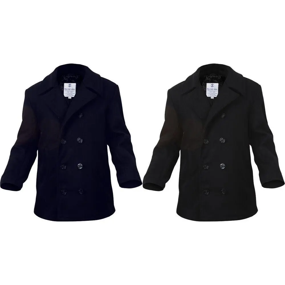 Wool Peacoat US Navy Style Military Cold Weather Heavyweight Jacket