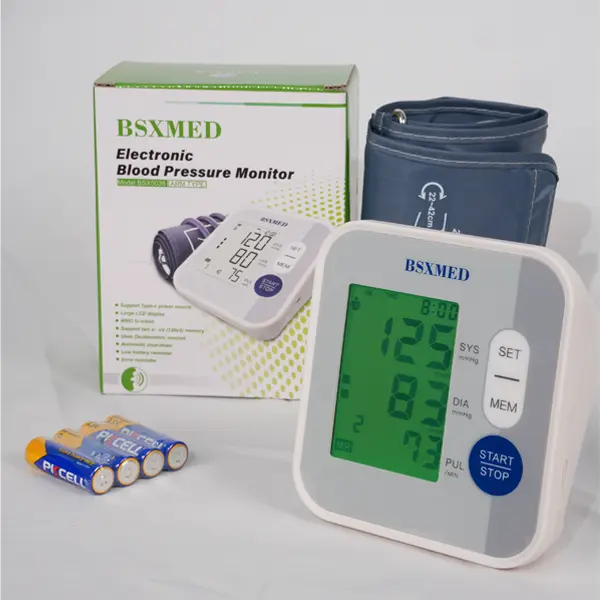 Blood Pressure Monitor Upper Arm Portable Large LCD Display, One-Touch Operation, 2x99 Reading Memory for Health Monitoring & Healthcare Kits