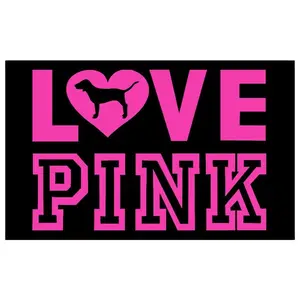 Tapestry  1pc LOVE PINK Pink Slogan Tapestry Flag,3x5fts 2x3fts Interior decoration, furniture decoration Cotton Decorative Light Linen Polyester White