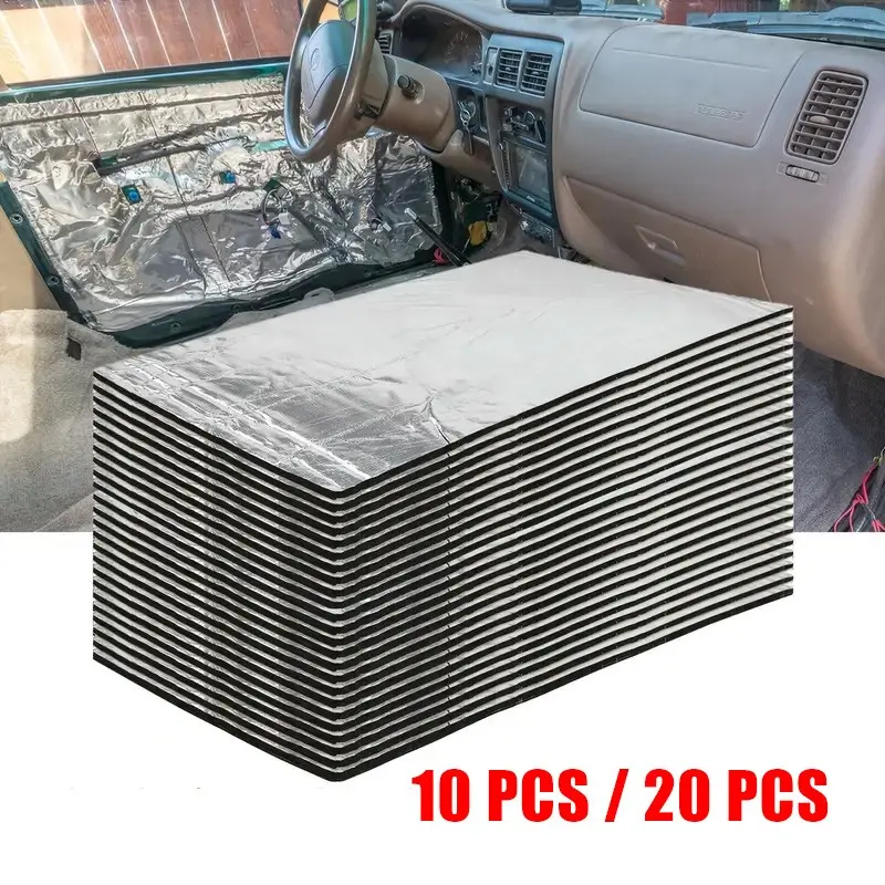 10/20 Pieces Car Interior Soundproofing Cotton, Heat Insulation, Heat Protection, Noise Reduction, Engine Hood Firewall, High Temperature Resistant Fireproof, Universal Car Interior, Automotive Interior Accessories, Car Accessory