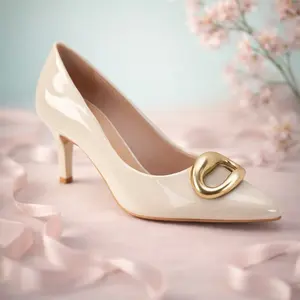 Vizzano New Elegant Low Heel  Pumps Brazilian Comfort Heels Chic Everyday Shoes for Women with Studded Detail & Pointed Toe - Sandal