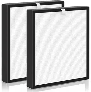TZ-K2 True HEPA Filter Replacement, Compatible with TZ-K2 Air Purifier, TZ-K2-A HEPA Filter, 3-in-1 HEPA High-Efficiency Activated Carbon Filter, 2 Pack