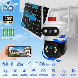 Solar Battery Powered Wireless WiFi Outdoor Pan/Tilt Home Security Camera System