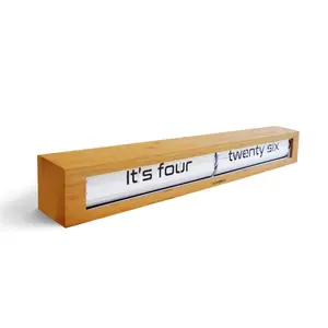 Texttime Bamboo - Flip Clock - Floating Shelf Clock - Luxury Text-Display Timepiece