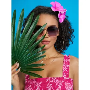 Geometric Metal Sunglasses in Rose Gold