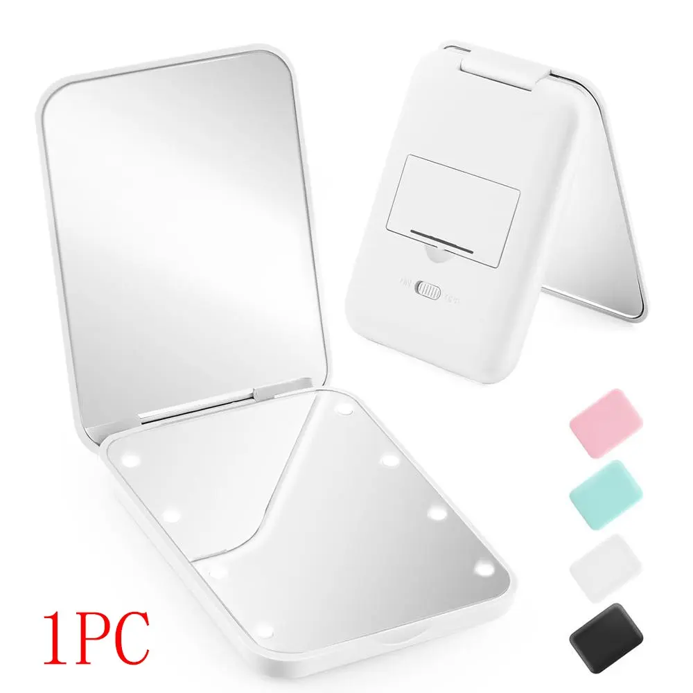 Mini Travel Portable Lighted Makeup Mirror with Lights, 1x/3x Magnifying LED Pocket Mirror with Light, Built-In Battery, Led Illuminated Mirror, Perfect Gift for Girls, Portable Vanity Mirror