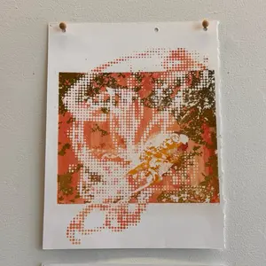 Abstract Fish Silkscreen and Hot Foiled Fine Art Print | 8x10” Limited Edition, Only 5 Made | Assorted Versions, Gift for Art Lovers, Artsy Gifts for Girlfriend, Original Art Print for Home Decor or Collecting, Warm Toned Wall Hanging