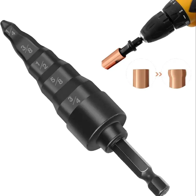 5 In 1 Copper Tube Expander, Swage Tube Expander, Copper Tube Expander Tool With 1/4, 3/8, 1/2, 5/8 & 3/4 Bits, HVAC Repair Power Tool Accessories Expansion