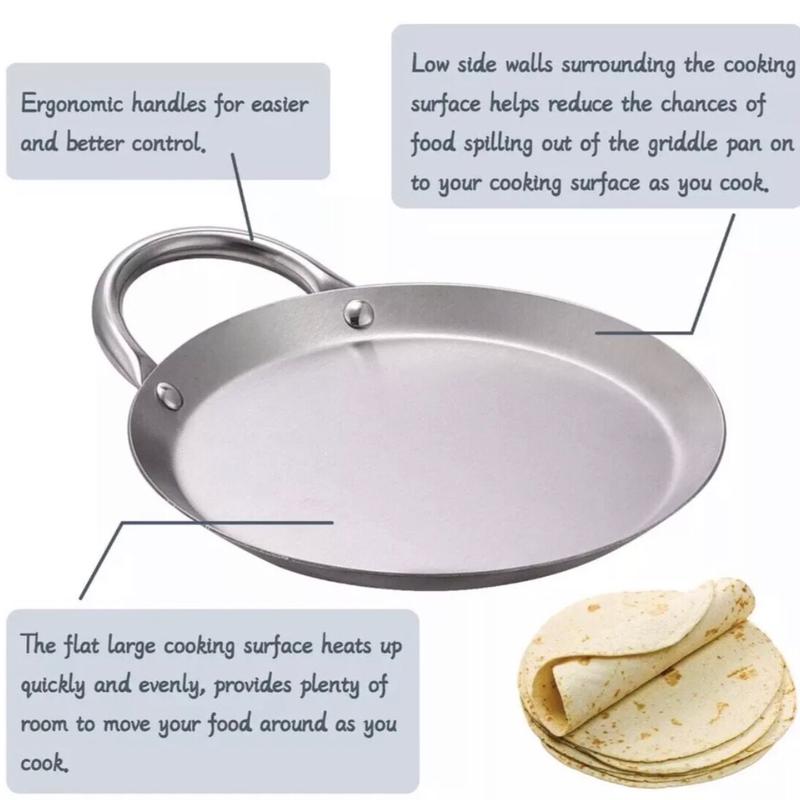 Mini Comalito de aceró inoxidable 8.5”in. stainless steel comal 8.5”in