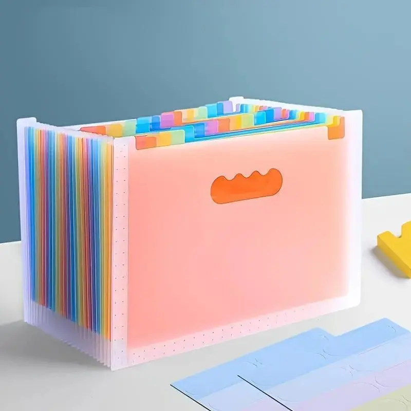 Colorful Standing Document Folder, 1/5 Counts 25-layer A4File Folder, Multi-layer Large Capacity Expanding File Bag,Portable Accordion File Organizer, Files Organizer, Paper Organizers, Office Accessories, OfficeSupplies