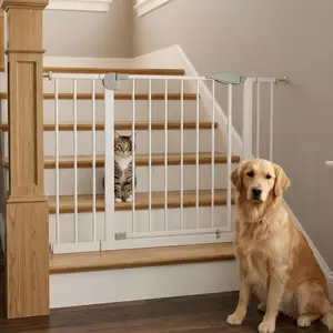 31.1" High Adjustable Dog & Pet Safety Gate, 29.6"–40.5" Wide Pressure Mounted Gate for Doorways & Stairs, Auto Close Walk-Through Gate with Door, Sturdy & Secure Design