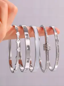 Elegant Fashionable Bracelet Set, Stainless Steel Fashionable and Timeless Lightweight Bracelet, Daily Fashionable Item, Perfect for Holidays, Parties, and Birthday Gifts, Stackable Bracelets, Exquisite Bracelet