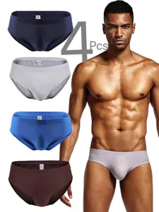 Men's Ice Silk Triangle Underwear Set, Quick-Dry Breathable Low Waist Large Size, Multi-Color Options, Comfortable Thin Men's Briefs