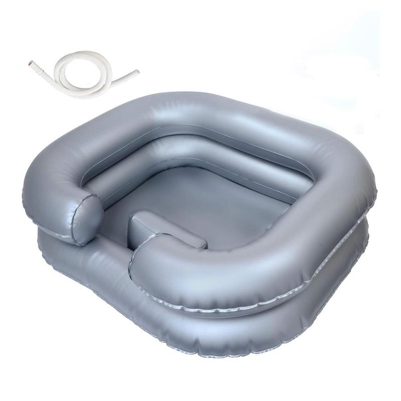 Inflatable Hair Washing Shampoo Basin, 1 Count Multifunctional Portable Hair Washing Basin with Neck Support Pillow, Bathroom Accessories, Home Supplies for Bathroom