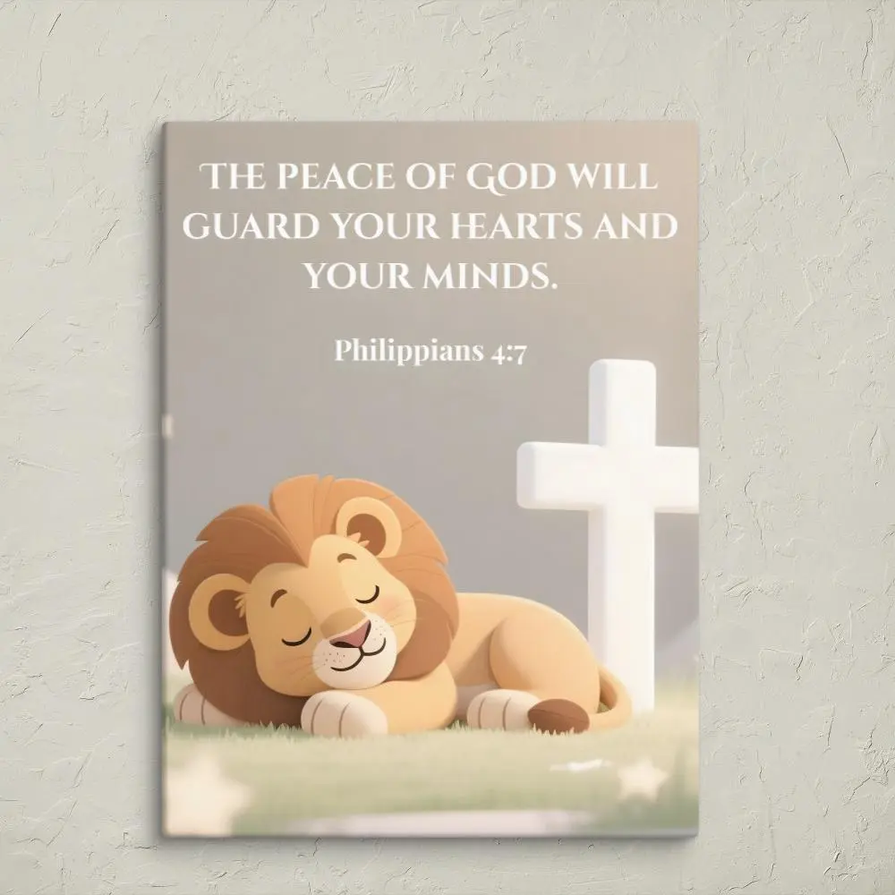Christian Kids or Nursery Wall Art with Scripture Canvas