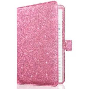 Server Book for Waitress-Leather Waitress Book Organizer with Zipper Pocket Cute Waiter Book Server Wallet with  Closure, Glitter