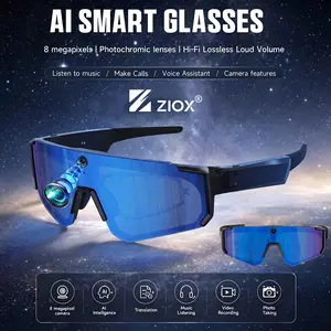 ZIOX Hands-Free Sports Sunglasses with 2K Camera – Ergonomic Fit, AI Voice Assistant, HD Calls & Long Battery Life, IPX5 Waterproof for Skiing & Running smart bluetooth glass translation