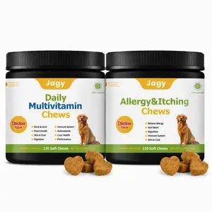 Jagy Everyday Wellness Bundle for Dogs - Omega-3Allergy Skin & Coat Chews + Daily Multivitamin SoftChews for Itching Relief & Total Health Support, #DogWellnessBundle #AllergyRelief
