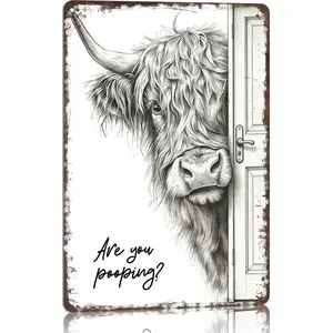 2D Flat Rustic Metal Welcome Sign - "Welcome to My Happy Place Don't Ruin It"  Vintage Iron Wall Art with Floral Accents, customization based on provided imagescan be customized with your own design